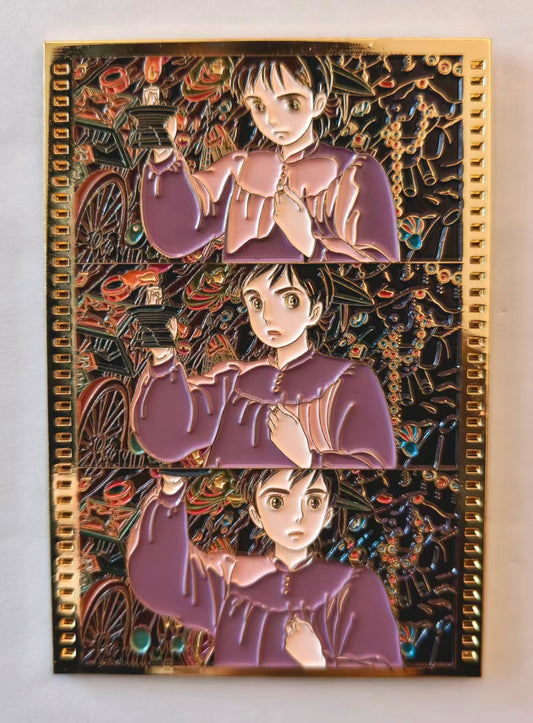 Howl's Moving Castle Sophie Hard Enamel Limitation Pin | Film Strip of Sophie with Candle in the Junk Room, Studio Ghibli Collectible Badge