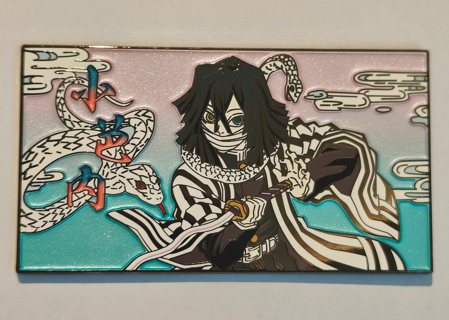 Demon Slayer Obanai Iguro Hard Enamel Limitation Pin | Serpent Hashira with Snake, Anime Collectible Badge