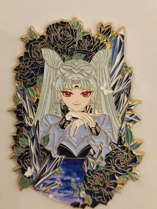 Premium Sailor Moon Black Lady Rose Crystal Hard Enamel Limitation Pin - Limited Edition
