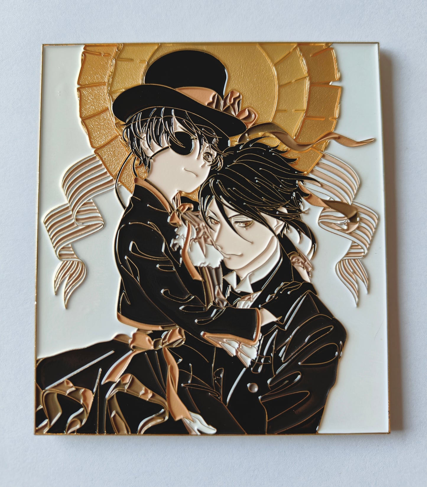 Black Butler Ciel & Sebastian Victorian Embrace Hard Enamel Limitation Pin - Classic Anime Collectible