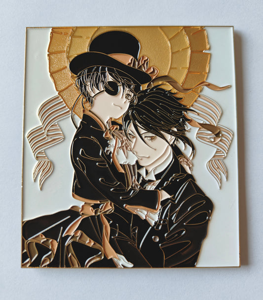Black Butler Ciel & Sebastian Victorian Embrace Hard Enamel Limitation Pin - Classic Anime Collectible