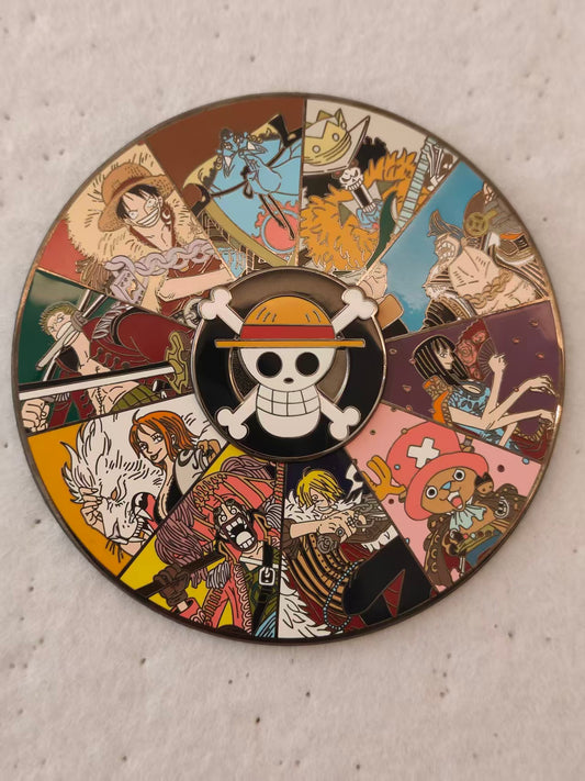 One Piece Straw Hat Crew Rotatable Double Layer Hard Enamel Limitation Pin | Anime Collectible Pin