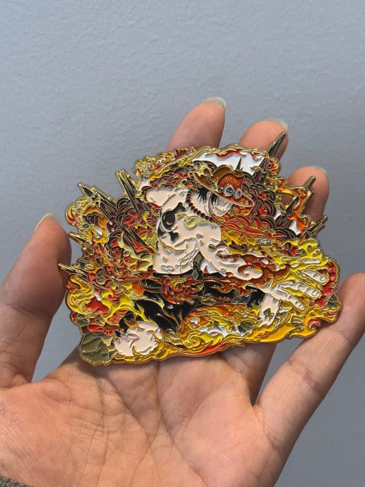 Ace of Flames — One Piece Fireborn Hard Enamel Pin