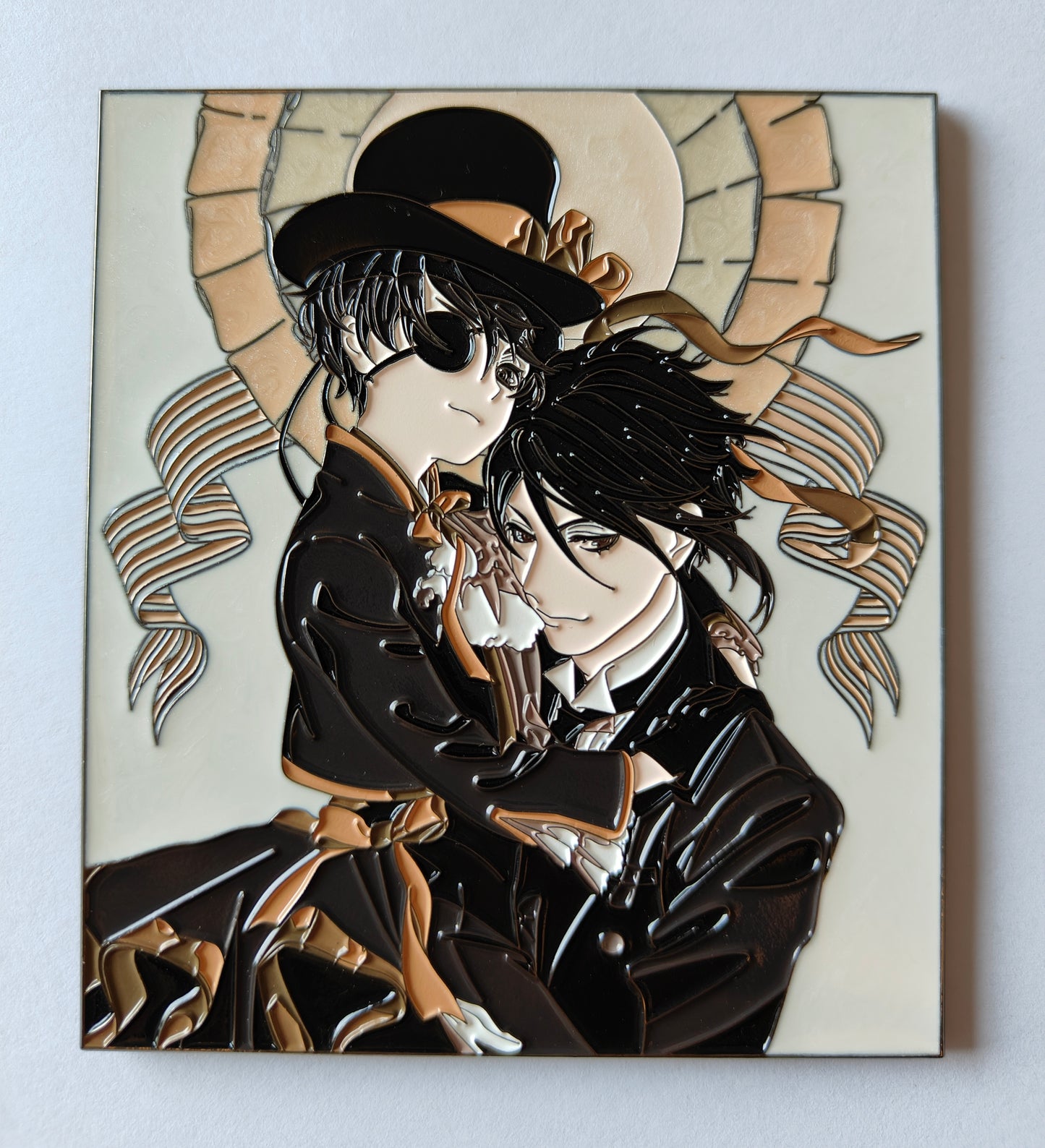 Black Butler Ciel & Sebastian Victorian Embrace Hard Enamel Limitation Pin - Classic Anime Collectible