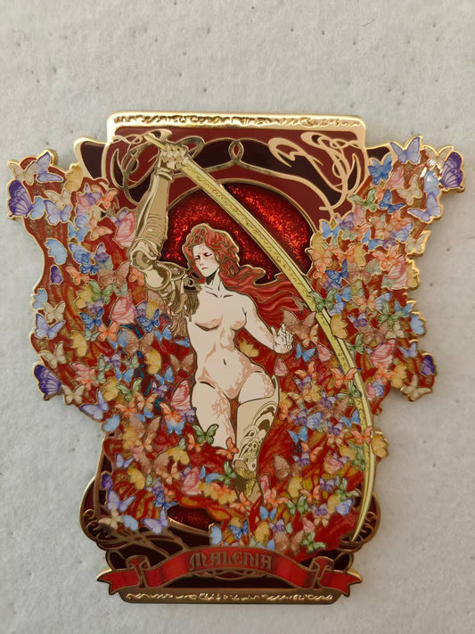 Butterfly Warrior Goddess Large Shaped Hard Enamel Limitation Pin | Fantasy Art Collectible Lapel Pin